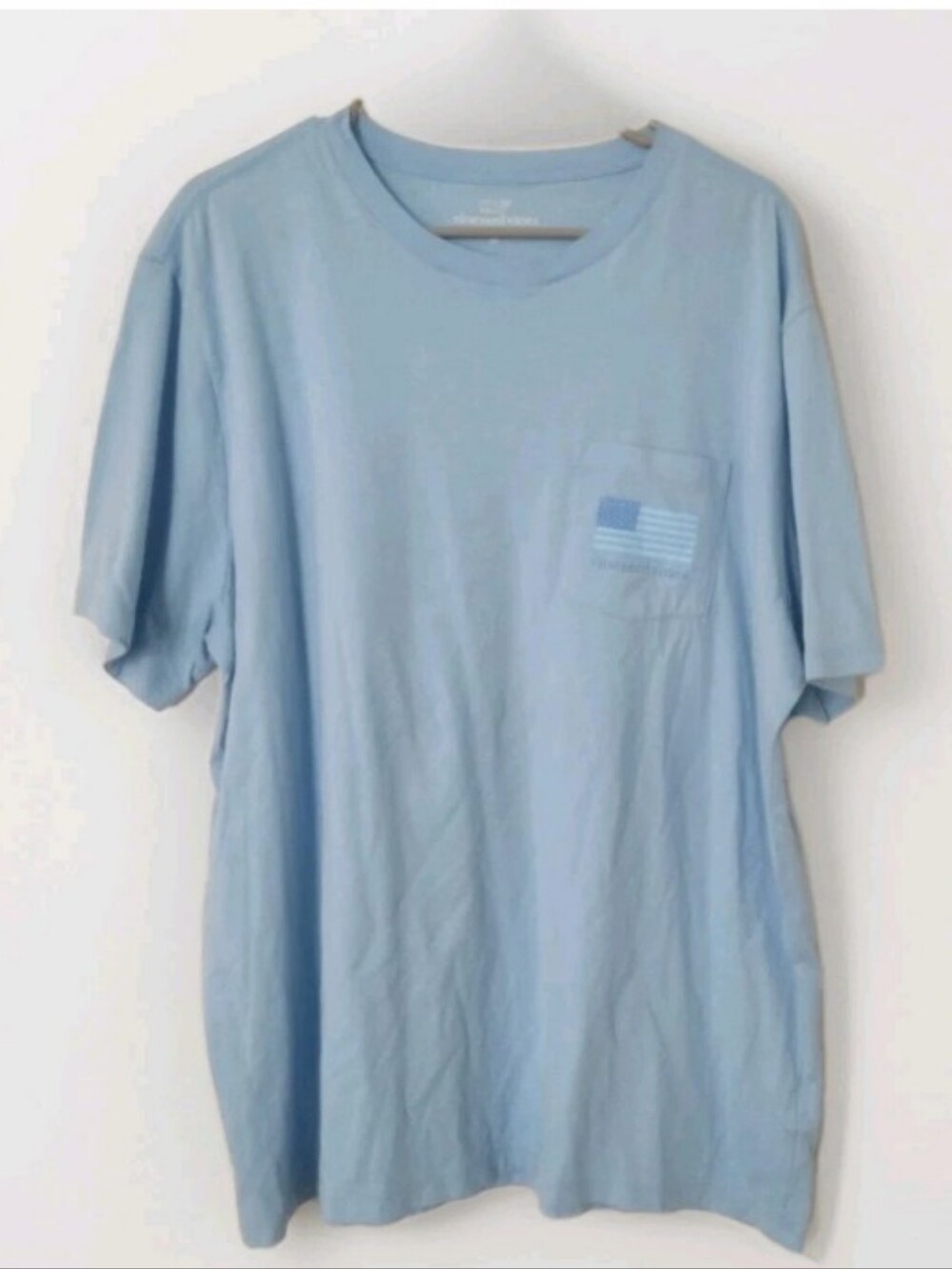 Vineyard Vines Patriitic Blue American Flag Short Sleeve Pocket T-shirt Tee Top